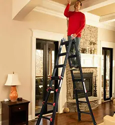 Access heights with ladder